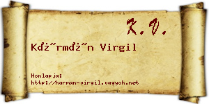 Kármán Virgil névjegykártya
